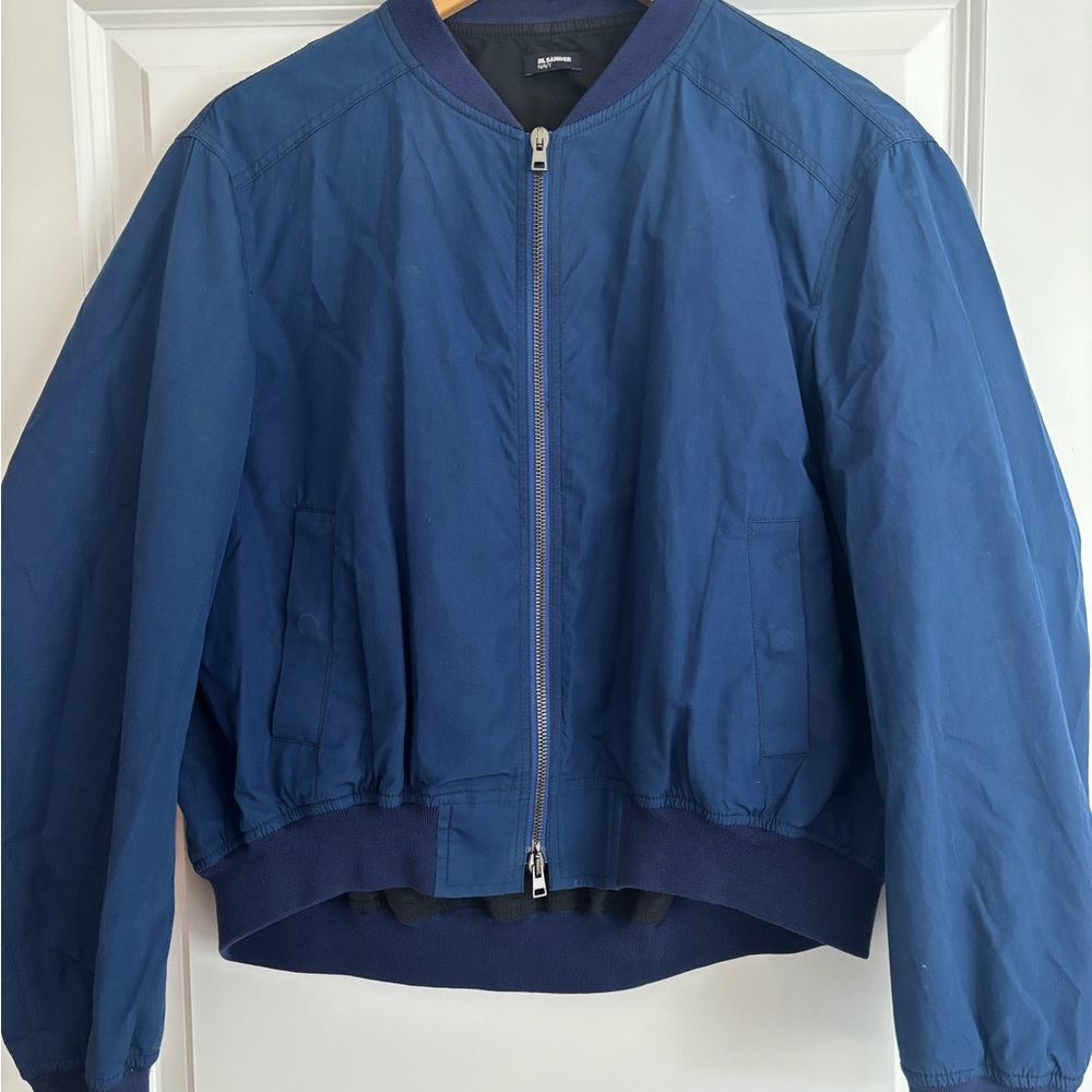 Classic Jil Sander Navy Blue Bomber Jacket